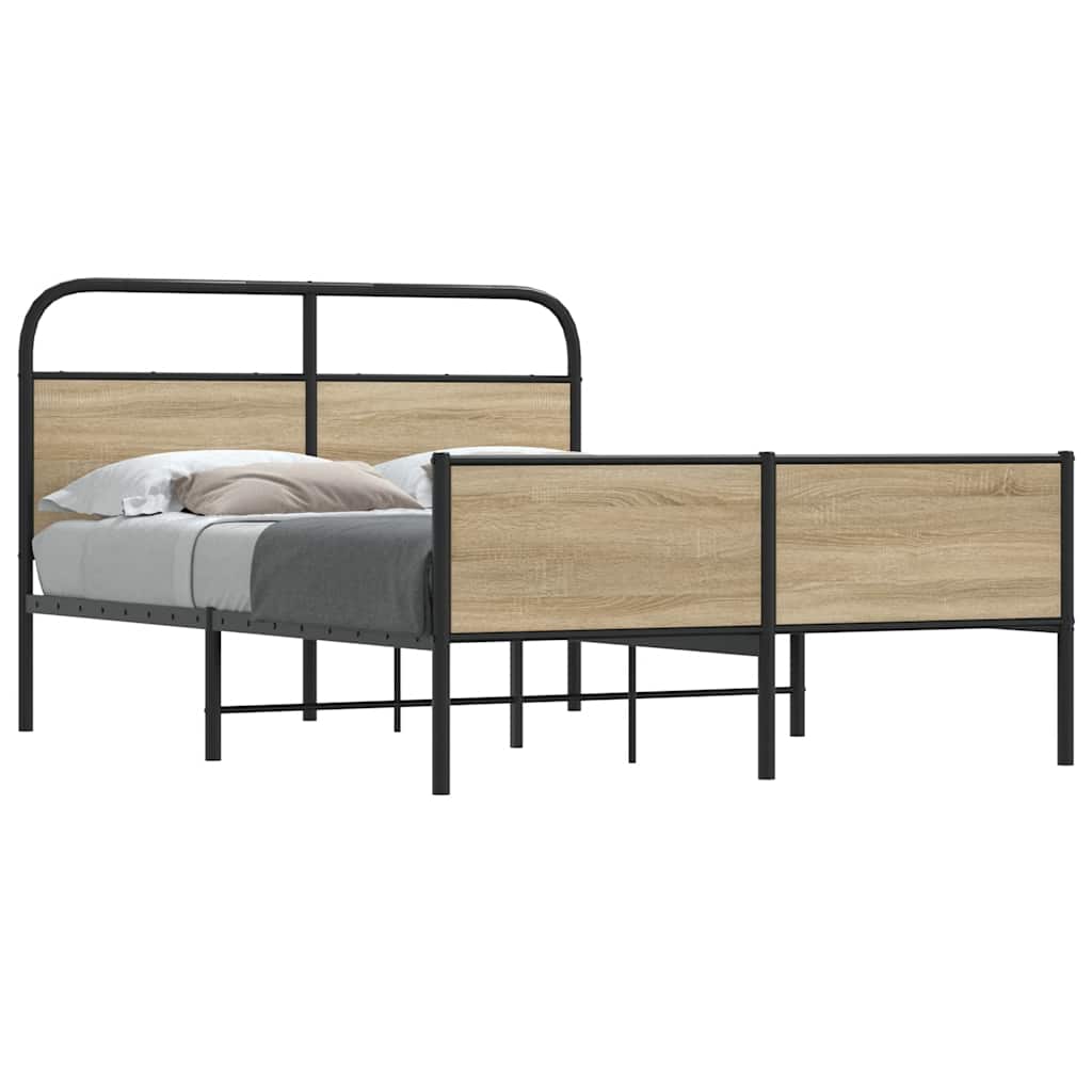 vidaXL Bed Frame without Mattress 120x200 cm Sonoma Oak Engineered Wood