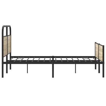 vidaXL Bed Frame without Mattress 135x190 cm Sonoma Oak Engineered Wood