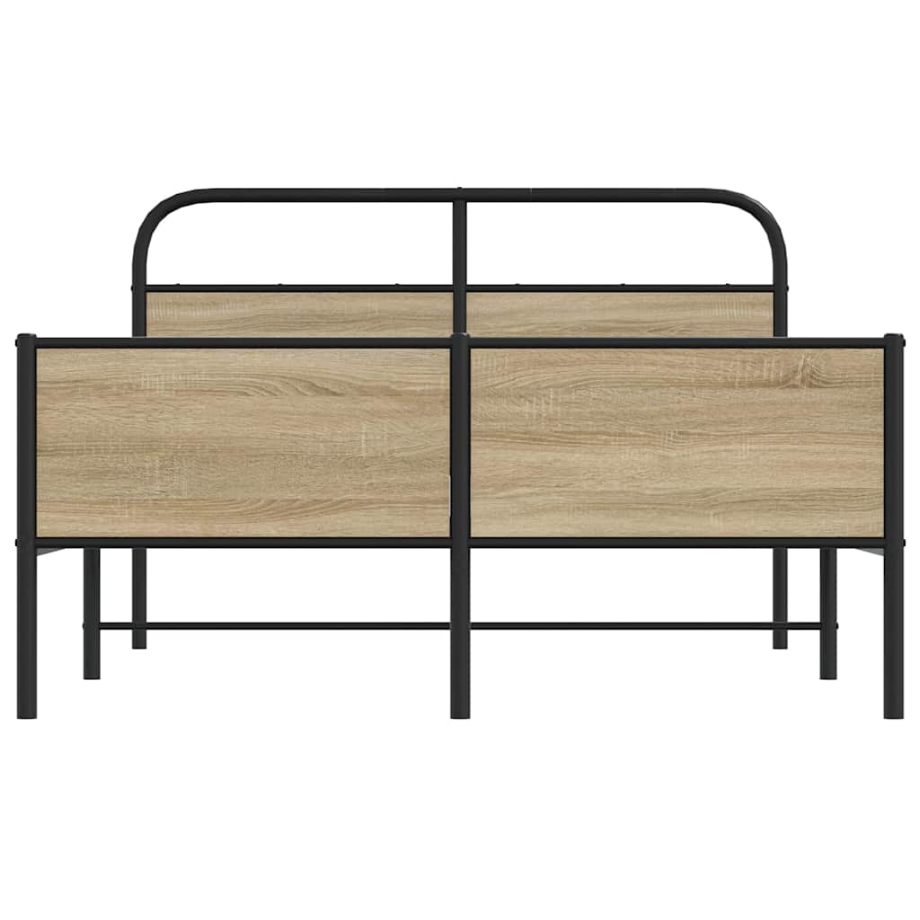 vidaXL Bed Frame without Mattress 140x190 cm Sonoma Oak Engineered Wood