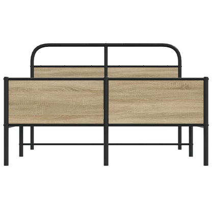 vidaXL Bed Frame without Mattress 140x190 cm Sonoma Oak Engineered Wood