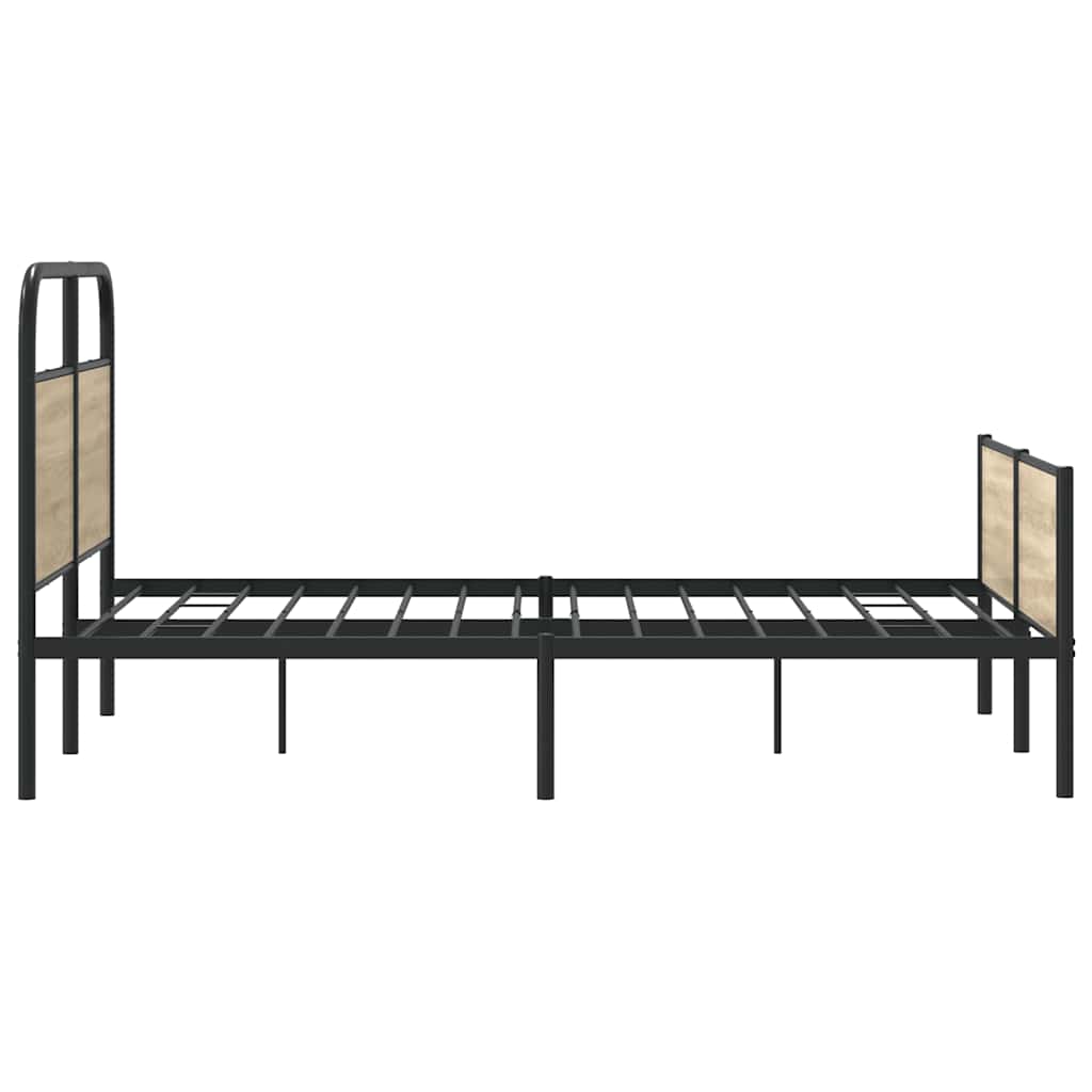 vidaXL Bed Frame without Mattress 140x190 cm Sonoma Oak Engineered Wood