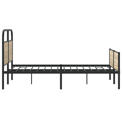 vidaXL Bed Frame without Mattress 140x190 cm Sonoma Oak Engineered Wood