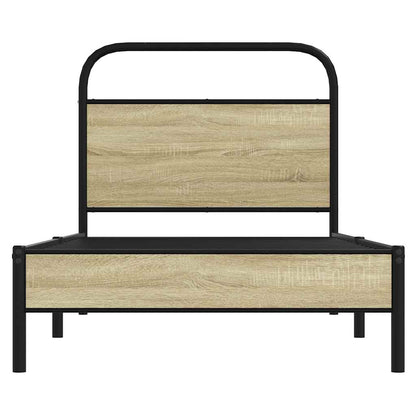 vidaXL Bed Frame without Mattress 75x190 cm Small Single Sonoma Oak Engineered Wood