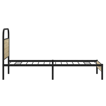 vidaXL Bed Frame without Mattress 75x190 cm Small Single Sonoma Oak Engineered Wood