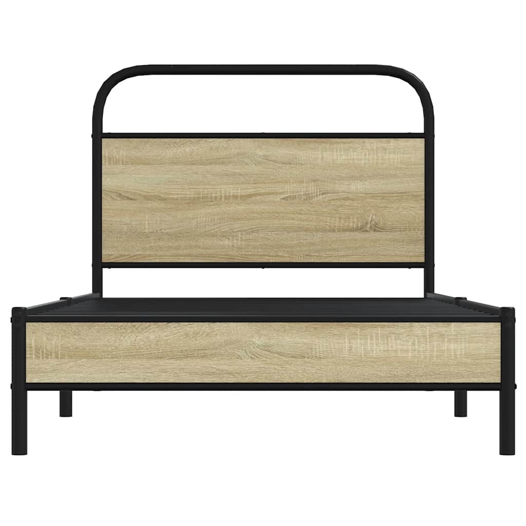 vidaXL Bed Frame without Mattress 90x190 cm Single Sonoma Oak Engineered Wood