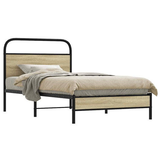 vidaXL Bed Frame without Mattress 90x190 cm Single Sonoma Oak Engineered Wood