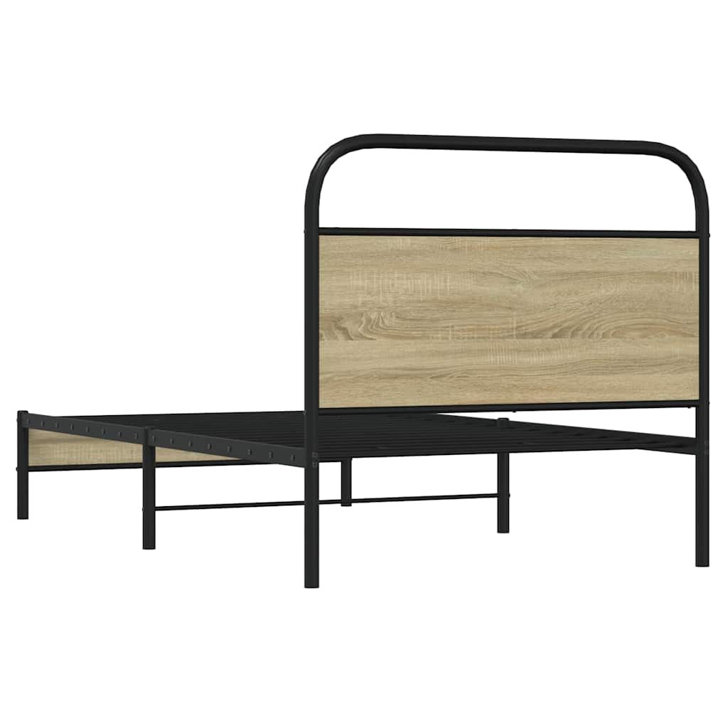 vidaXL Bed Frame without Mattress 100x190 cm Sonoma Oak Engineered Wood