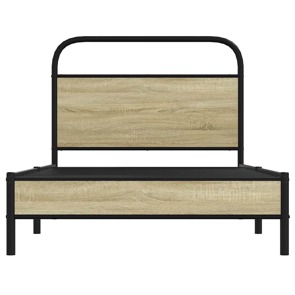 vidaXL Bed Frame without Mattress 100x200 cm Sonoma Oak Engineered Wood