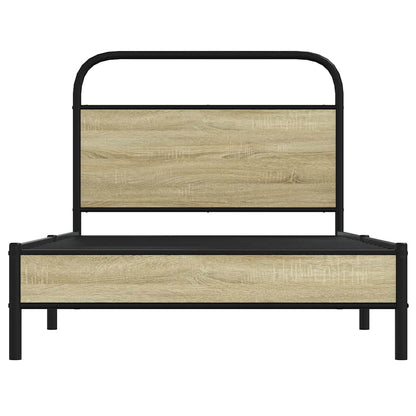 vidaXL Bed Frame without Mattress 100x200 cm Sonoma Oak Engineered Wood