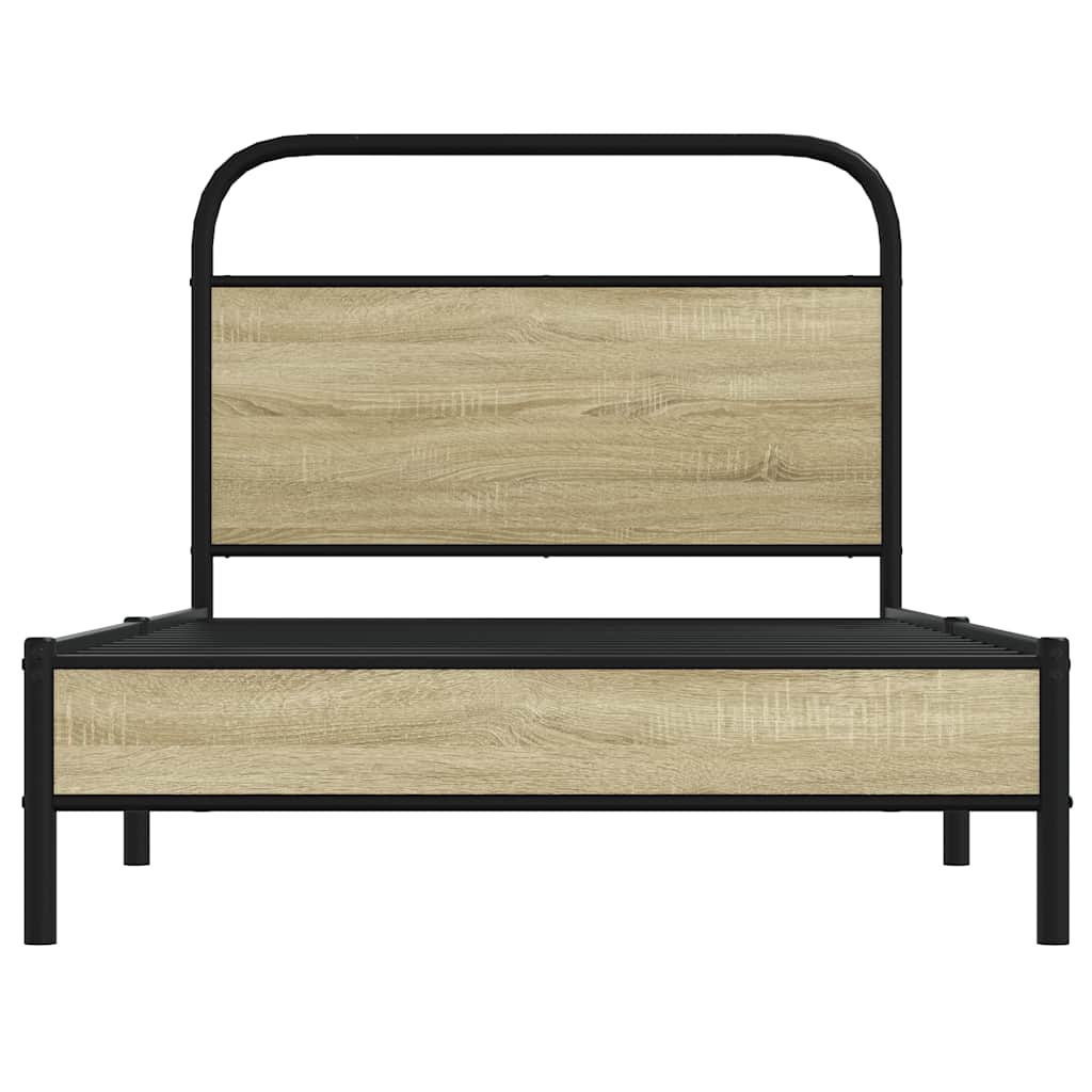vidaXL Bed Frame without Mattress 107x203 cm Sonoma Oak Engineered Wood