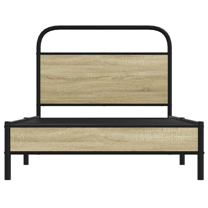 vidaXL Bed Frame without Mattress 107x203 cm Sonoma Oak Engineered Wood