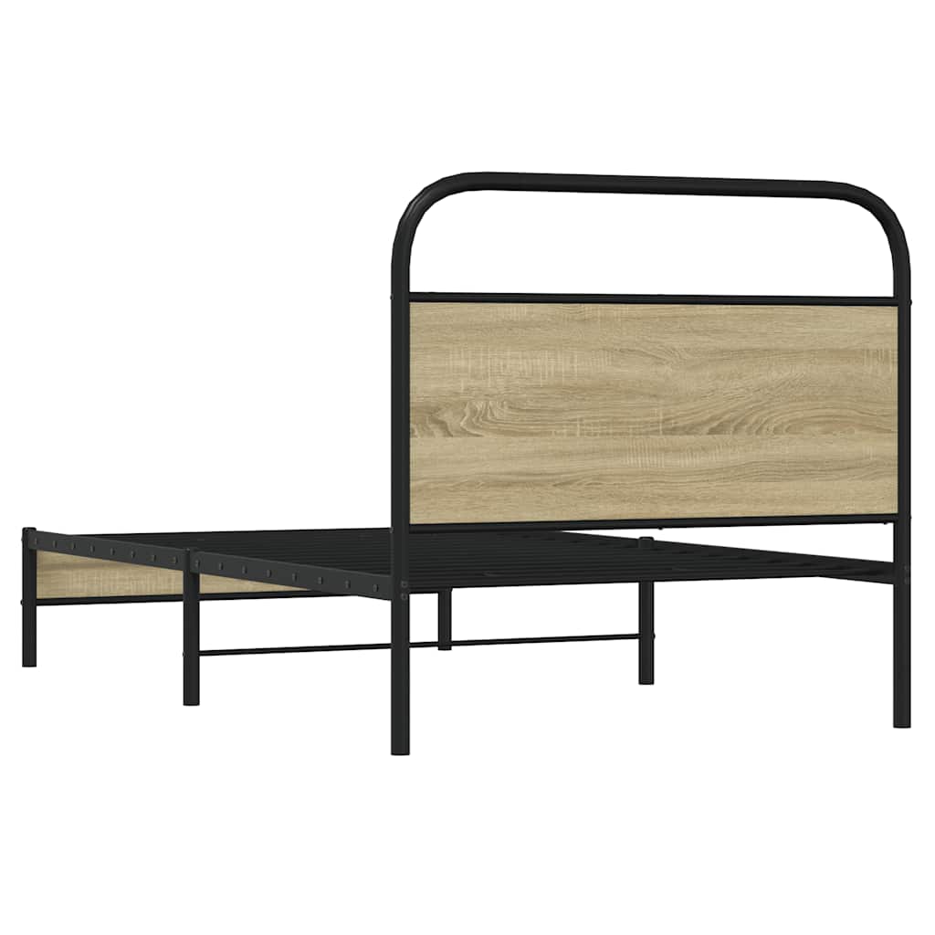 vidaXL Bed Frame without Mattress 107x203 cm Sonoma Oak Engineered Wood