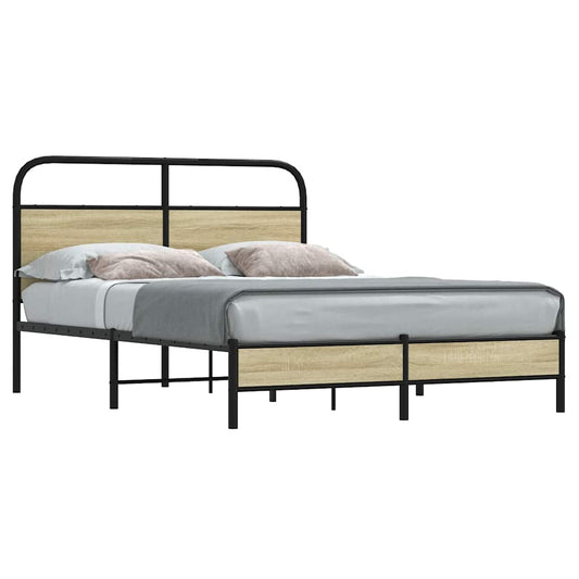 vidaXL Bed Frame without Mattress 120x200 cm Sonoma Oak Engineered Wood