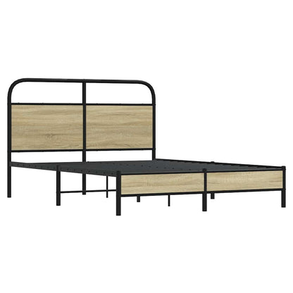 vidaXL Bed Frame without Mattress 135x190 cm Double Sonoma Oak Engineered Wood
