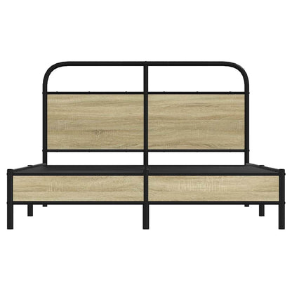 vidaXL Bed Frame without Mattress 140x190 cm Sonoma Oak Engineered Wood