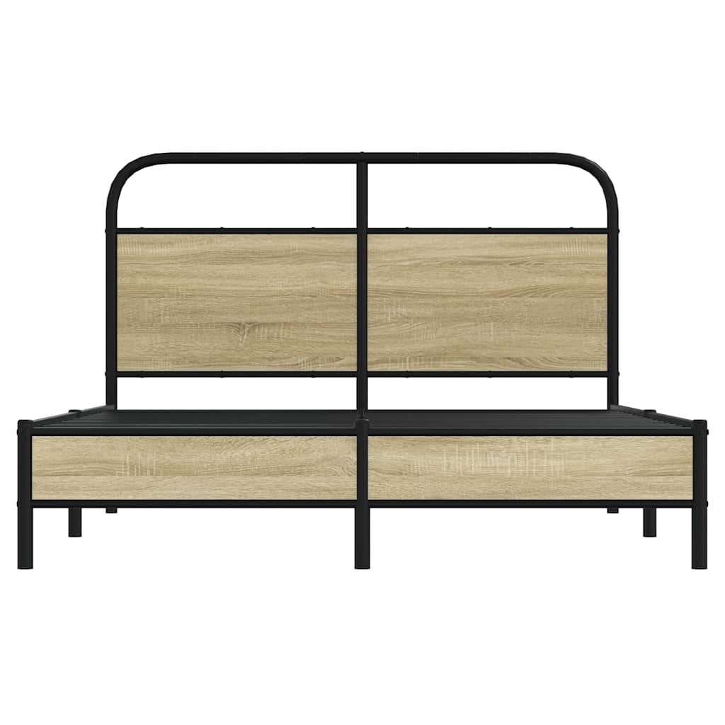 vidaXL Bed Frame without Mattress 140x200 cm Sonoma Oak Engineered Wood