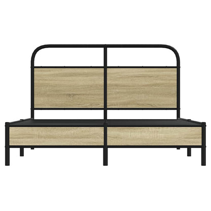 vidaXL Bed Frame without Mattress 140x200 cm Sonoma Oak Engineered Wood