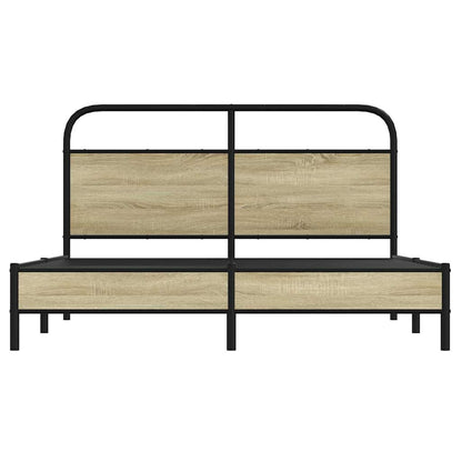 vidaXL Bed Frame without Mattress 160x200 cm Sonoma Oak Engineered Wood