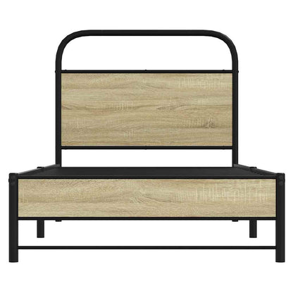 vidaXL Bed Frame without Mattress 75x190 cm Small Single Sonoma Oak Engineered Wood