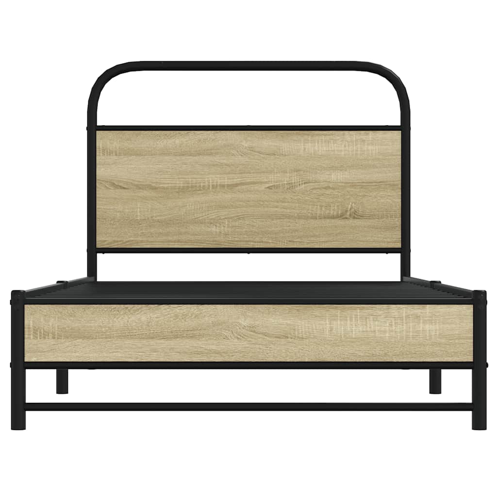 vidaXL Bed Frame without Mattress 90x190 cm Single Sonoma Oak Engineered Wood