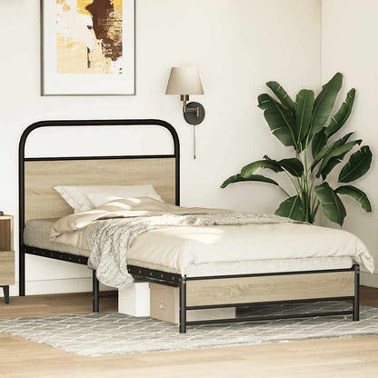 vidaXL Bed Frame without Mattress 100x190 cm Sonoma Oak Engineered Wood
