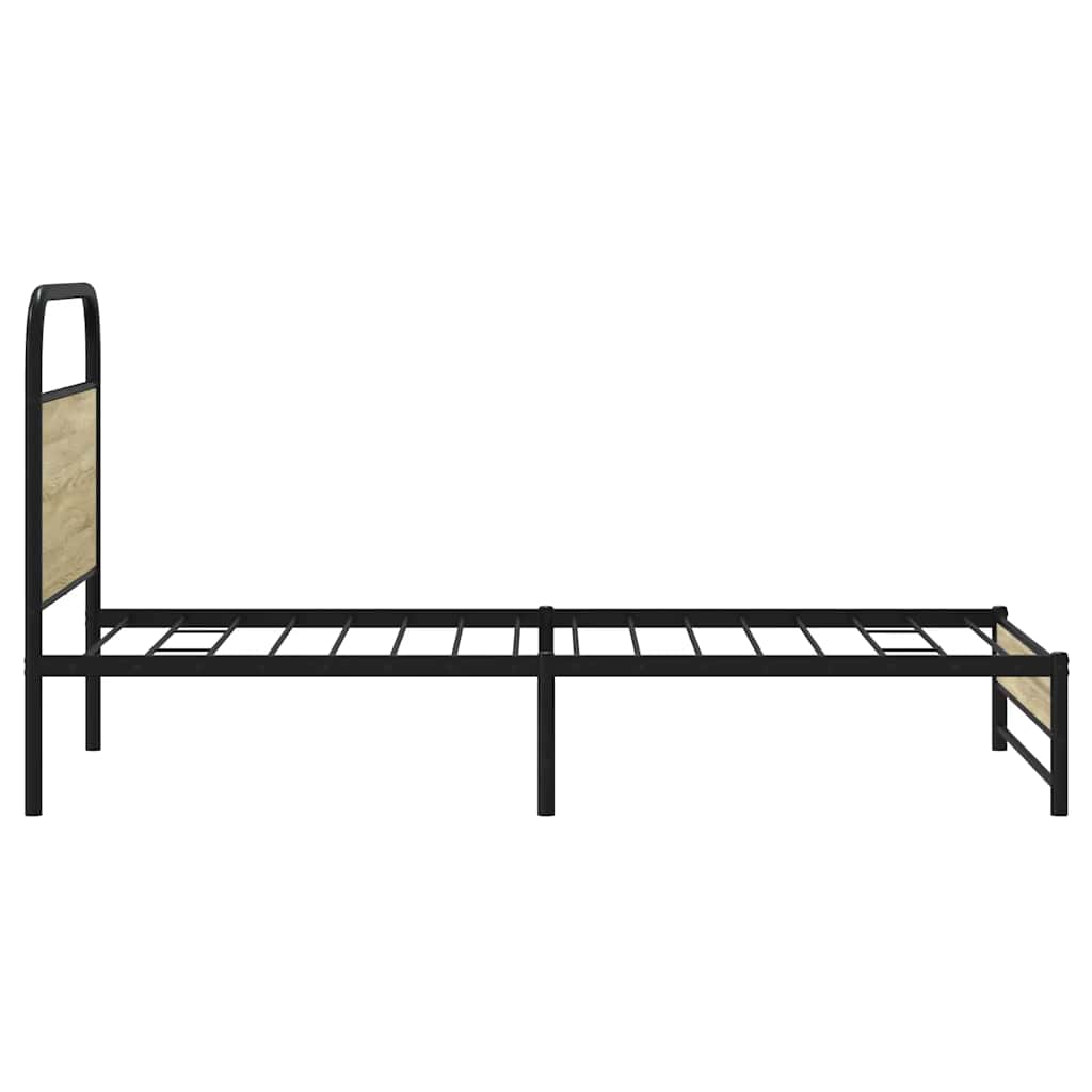 vidaXL Bed Frame without Mattress 100x190 cm Sonoma Oak Engineered Wood
