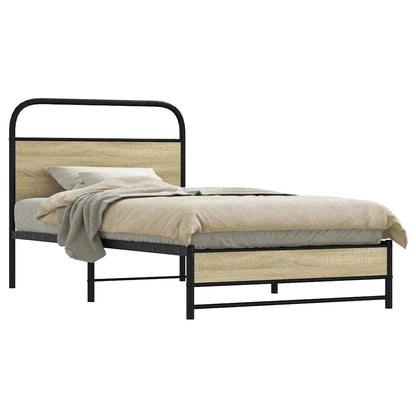 vidaXL Bed Frame without Mattress 100x190 cm Sonoma Oak Engineered Wood