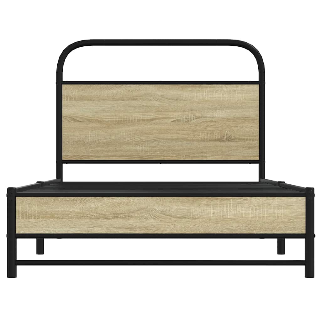 vidaXL Bed Frame without Mattress 100x200 cm Sonoma Oak Engineered Wood