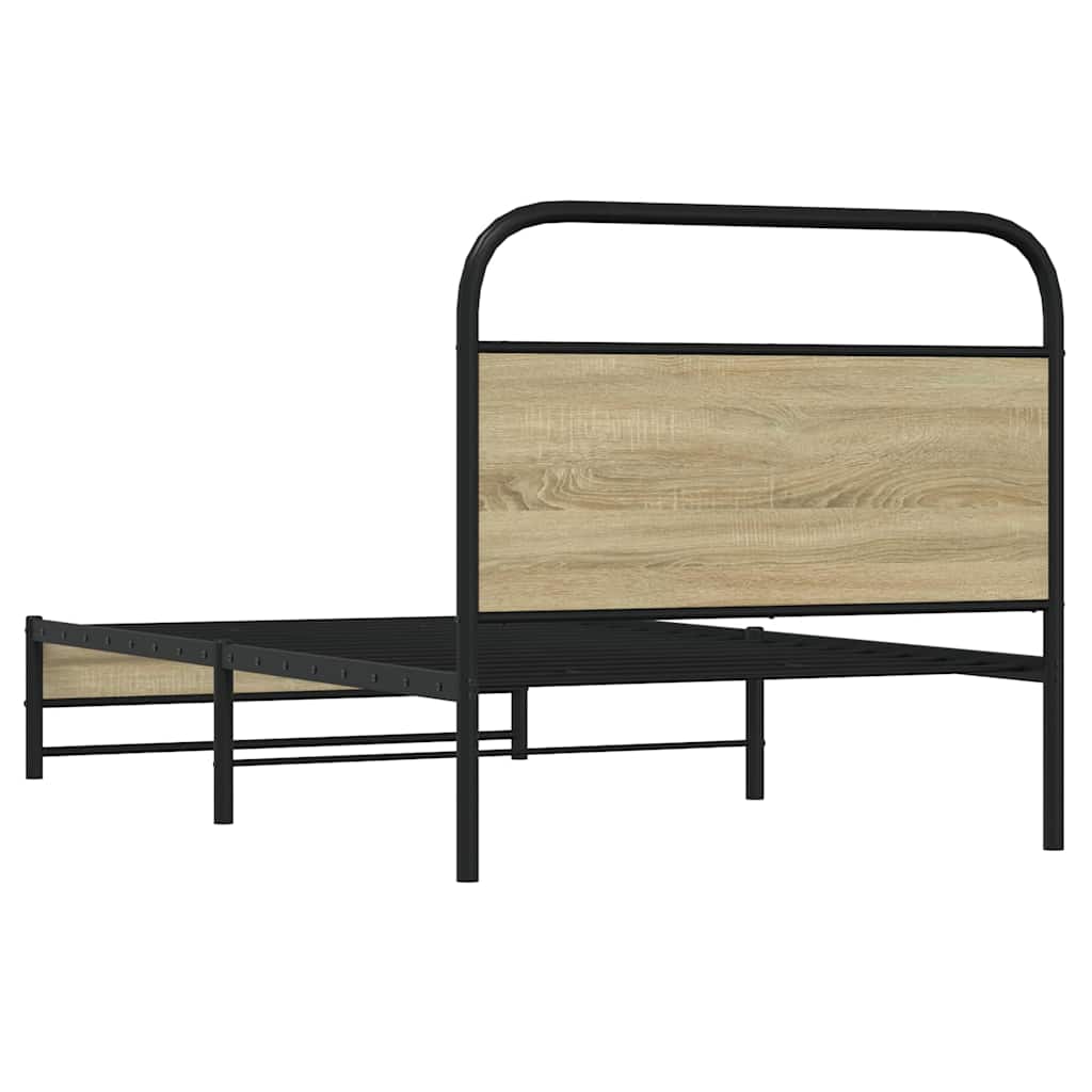 vidaXL Bed Frame without Mattress 100x200 cm Sonoma Oak Engineered Wood