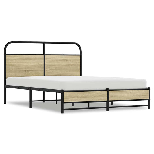 vidaXL Bed Frame without Mattress 120x190 cm Small Double Sonoma Oak Engineered Wood