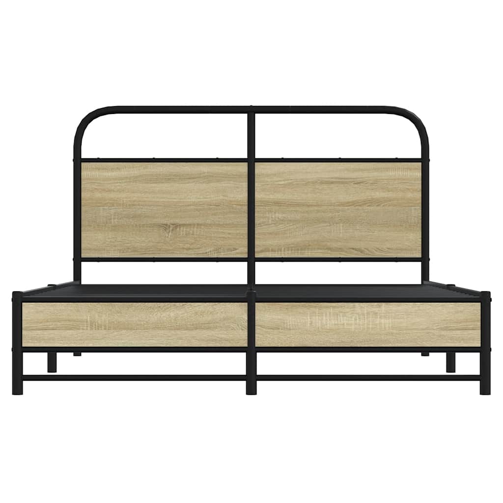 vidaXL Bed Frame without Mattress 120x190 cm Small Double Sonoma Oak Engineered Wood