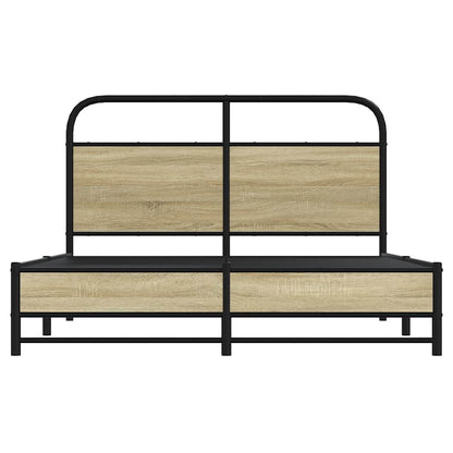 vidaXL Bed Frame without Mattress 120x190 cm Small Double Sonoma Oak Engineered Wood