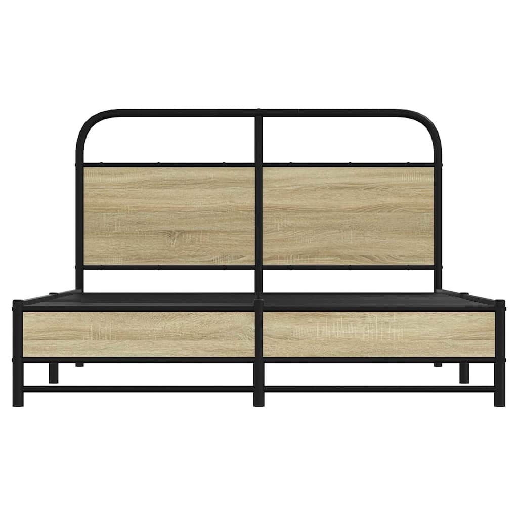 vidaXL Bed Frame without Mattress 135x190 cm Double Sonoma Oak Engineered Wood