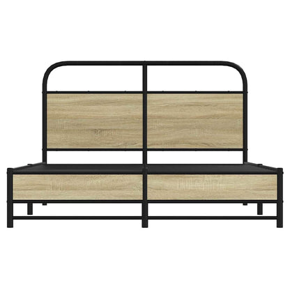 vidaXL Bed Frame without Mattress 135x190 cm Double Sonoma Oak Engineered Wood