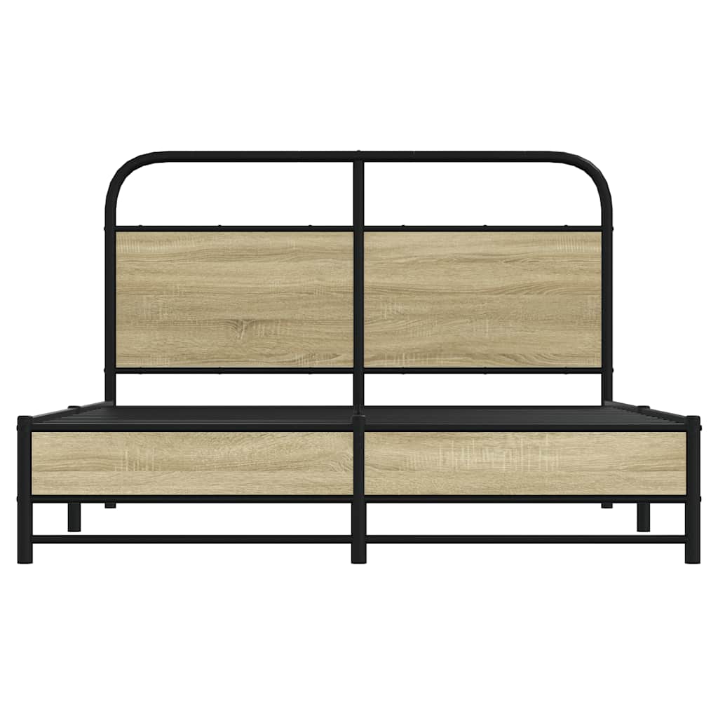 vidaXL Bed Frame without Mattress 140x200 cm Sonoma Oak Engineered Wood