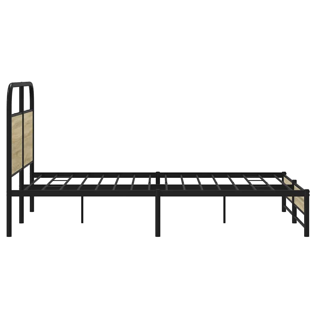vidaXL Bed Frame without Mattress 140x200 cm Sonoma Oak Engineered Wood