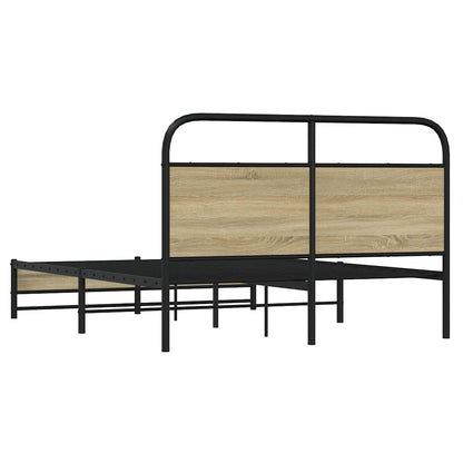 vidaXL Bed Frame without Mattress 140x200 cm Sonoma Oak Engineered Wood