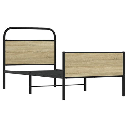vidaXL Bed Frame without Mattress 75x190 cm Sonoma Oak Engineered Wood