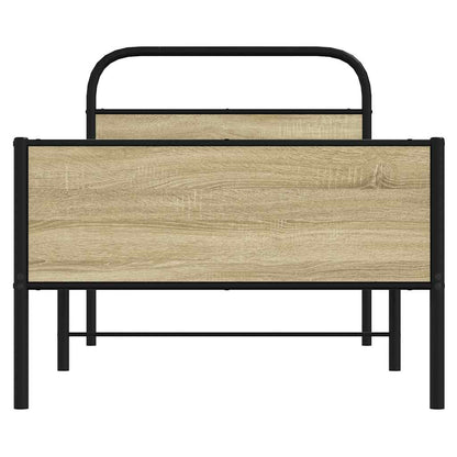 vidaXL Bed Frame without Mattress 75x190 cm Sonoma Oak Engineered Wood