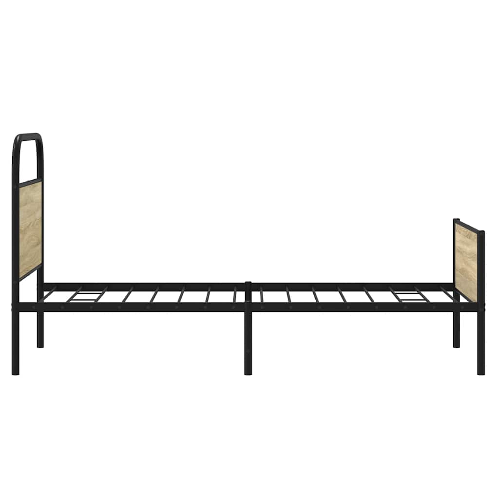 vidaXL Bed Frame without Mattress 75x190 cm Sonoma Oak Engineered Wood