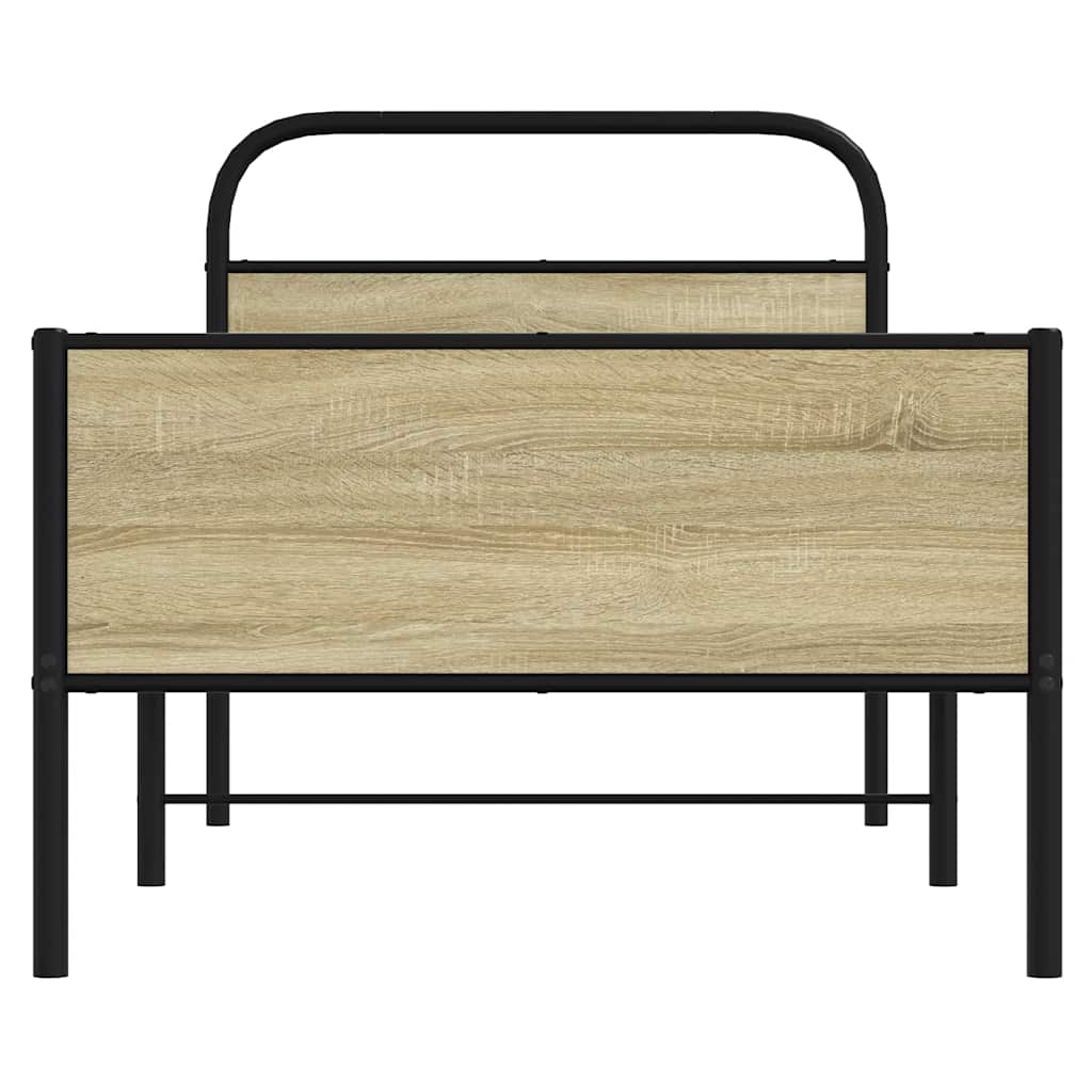 vidaXL Bed Frame without Mattress 80x200 cm Sonoma Oak Engineered Wood