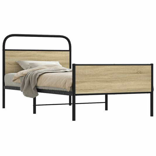 vidaXL Bed Frame without Mattress 90x190 cm Sonoma Oak Engineered Wood