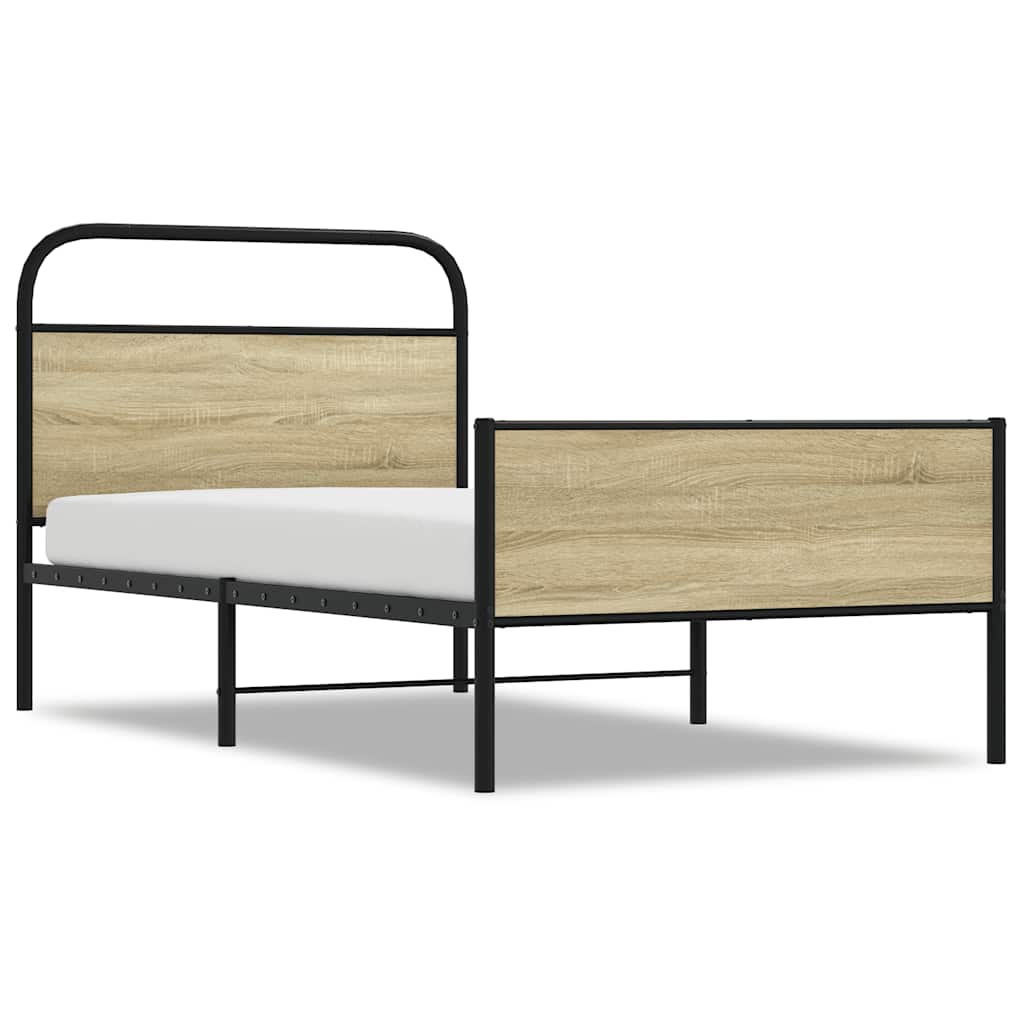 vidaXL Bed Frame without Mattress 90x200 cm Sonoma Oak Engineered Wood
