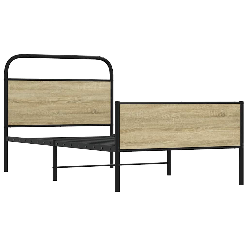 vidaXL Bed Frame without Mattress 90x200 cm Sonoma Oak Engineered Wood