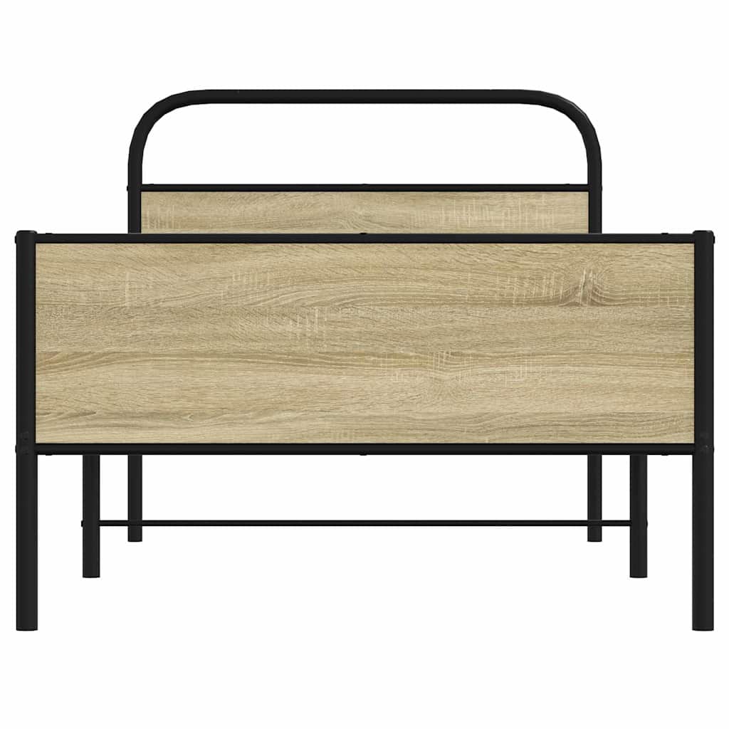 vidaXL Bed Frame without Mattress 90x200 cm Sonoma Oak Engineered Wood