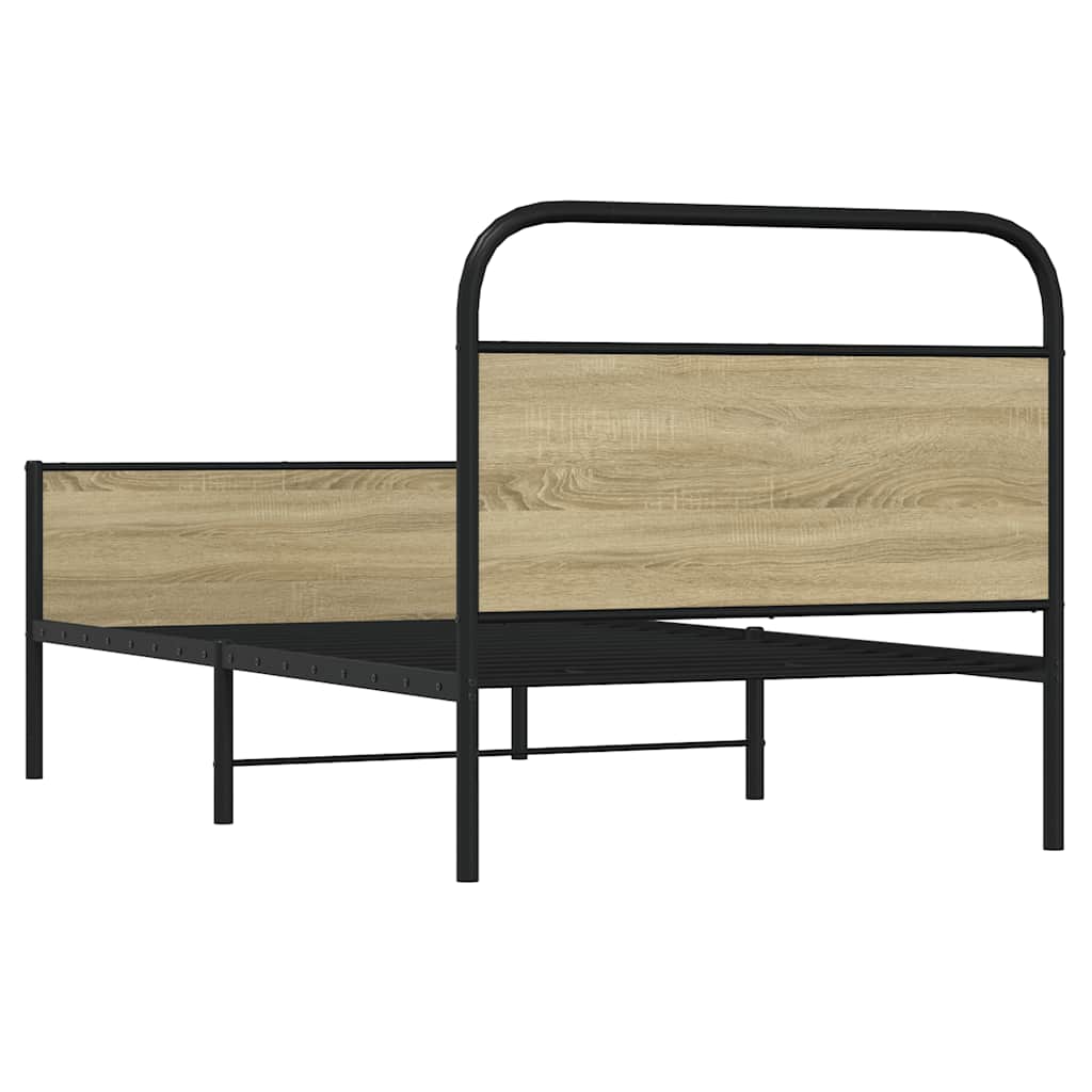 vidaXL Bed Frame without Mattress 90x200 cm Sonoma Oak Engineered Wood