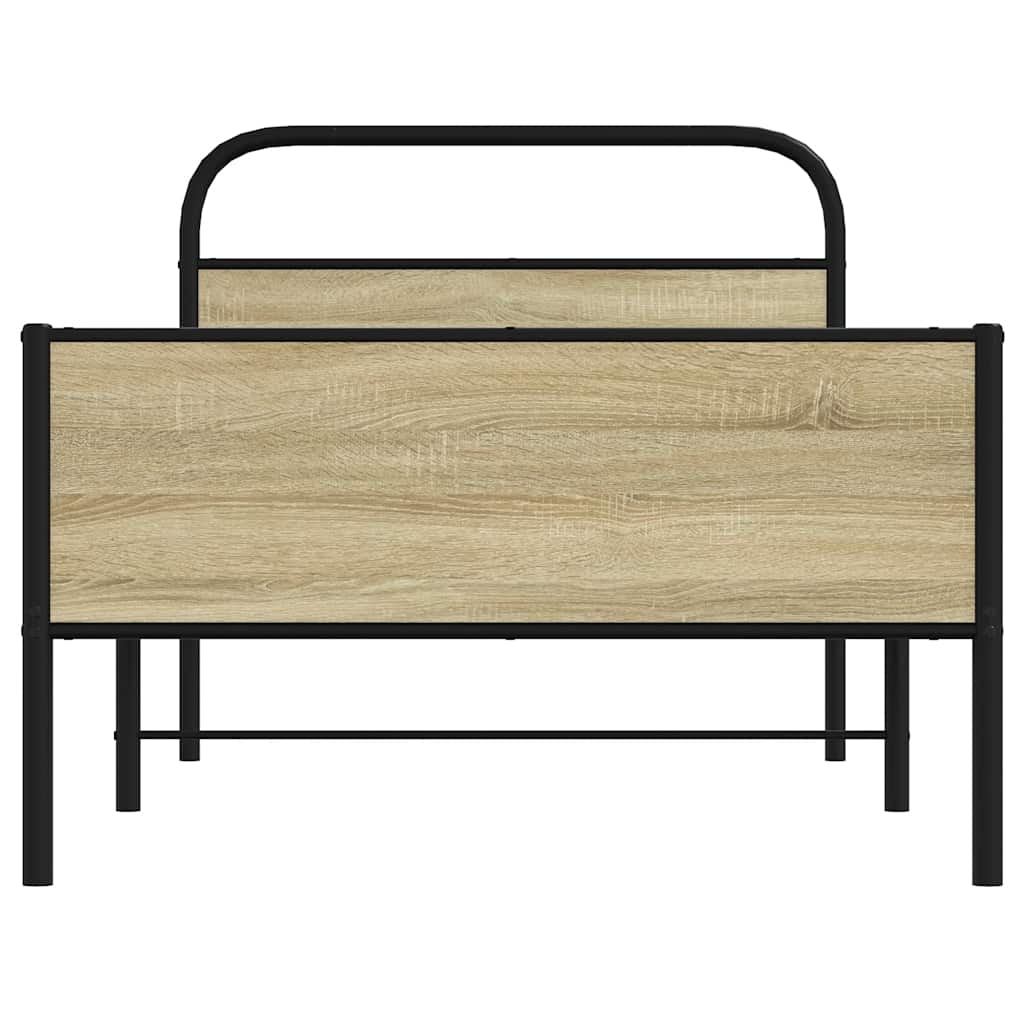 vidaXL Bed Frame without Mattress 100x190 cm Sonoma Oak Engineered Wood