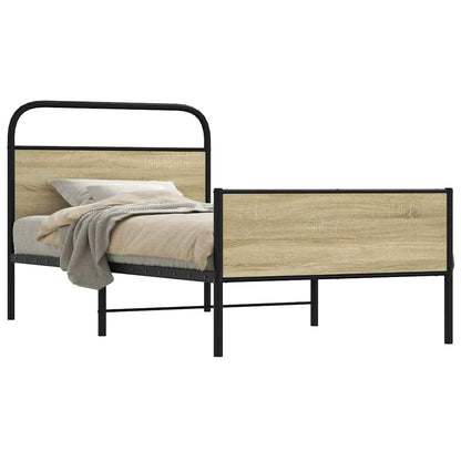 vidaXL Bed Frame without Mattress 100x190 cm Sonoma Oak Engineered Wood