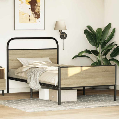 vidaXL Bed Frame without Mattress 100x200 cm Sonoma Oak Engineered Wood