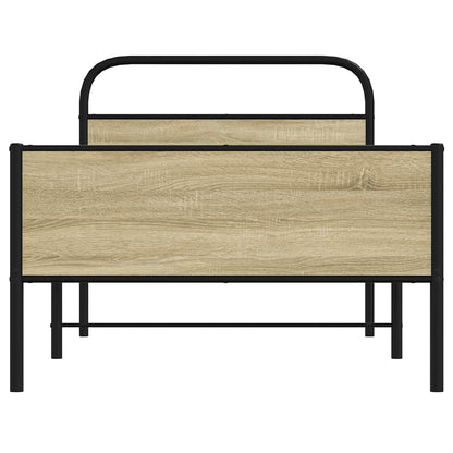 vidaXL Bed Frame without Mattress 100x200 cm Sonoma Oak Engineered Wood